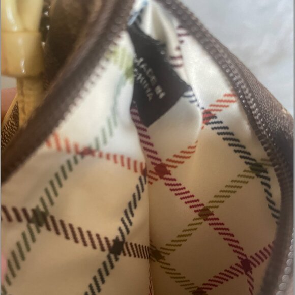 Coach Vintage Wristlet Brown Signature C Vertical white Stripe - Picture 2 of 4